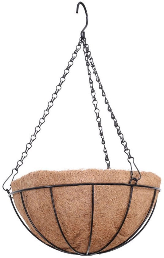 Piantini appesi, vasi da giardino con catena, grande capacità, 30 cm di diametro come vaso da appendere, vasi per piante da esterno, vasi per piante appesi, marrone (30CM)