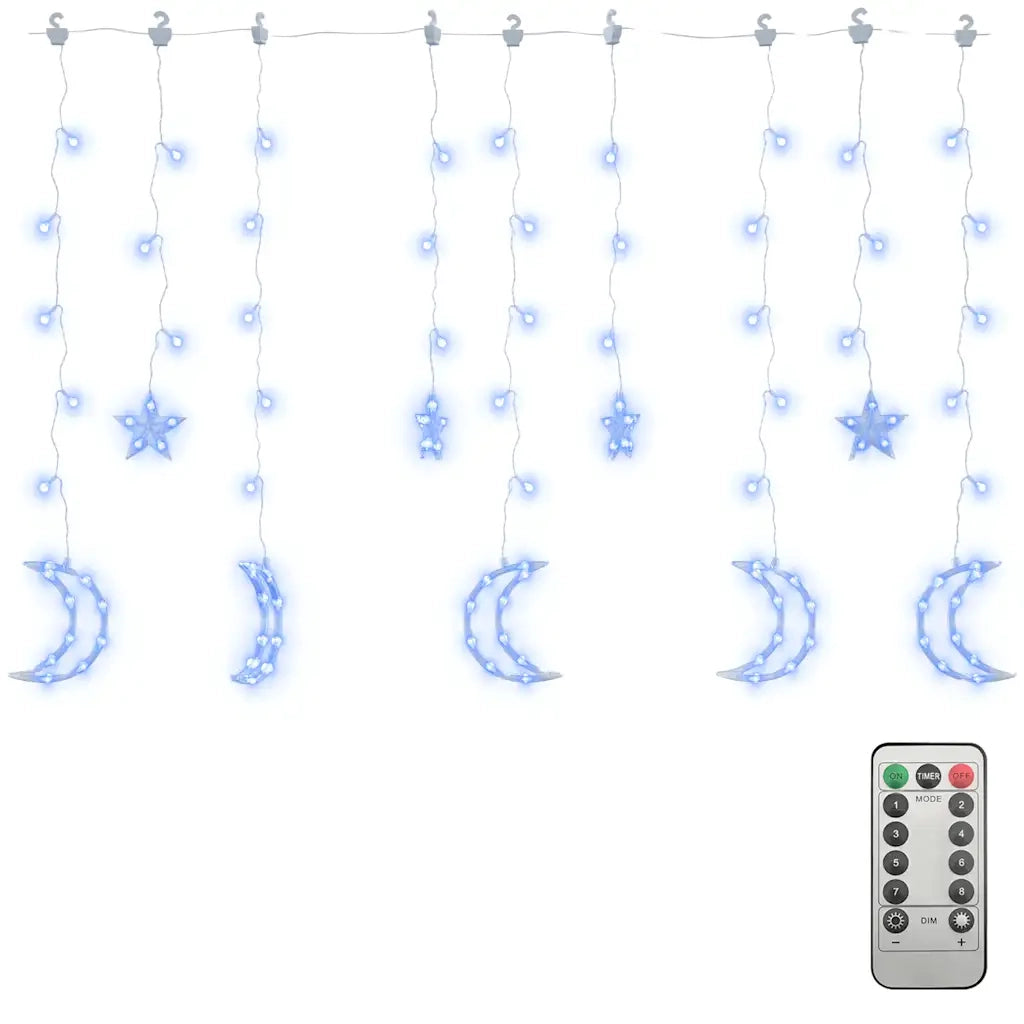 Luci Fatate Stella e Luna con Telecomando 345 LED Blu CFW4707657
