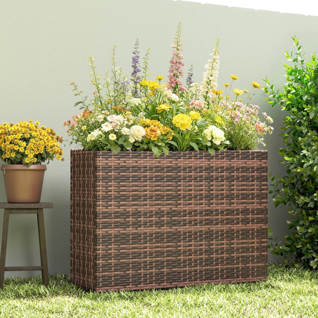 Letto Rialzato da Esterno in Rattan con Fori Drenaggio ¨C zephmum ¨C 45L Marrone