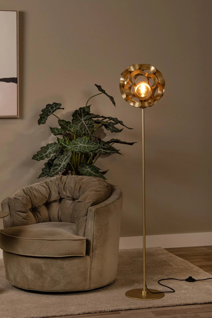 Lampada da terra art déco oro 1xE27 HANNELORE Lucide