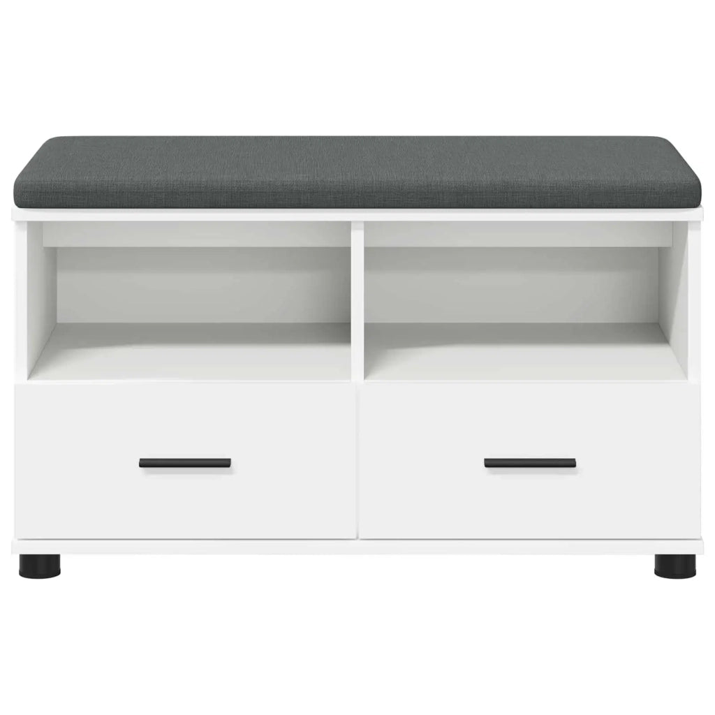 Panca per ingresso con cuscino Bianco 80 x 38 x 46 cm