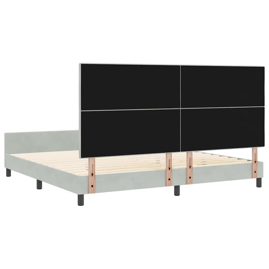 Letto a molle con testiera Grigio chiaro 200 x 200 cm Velluto 3344963