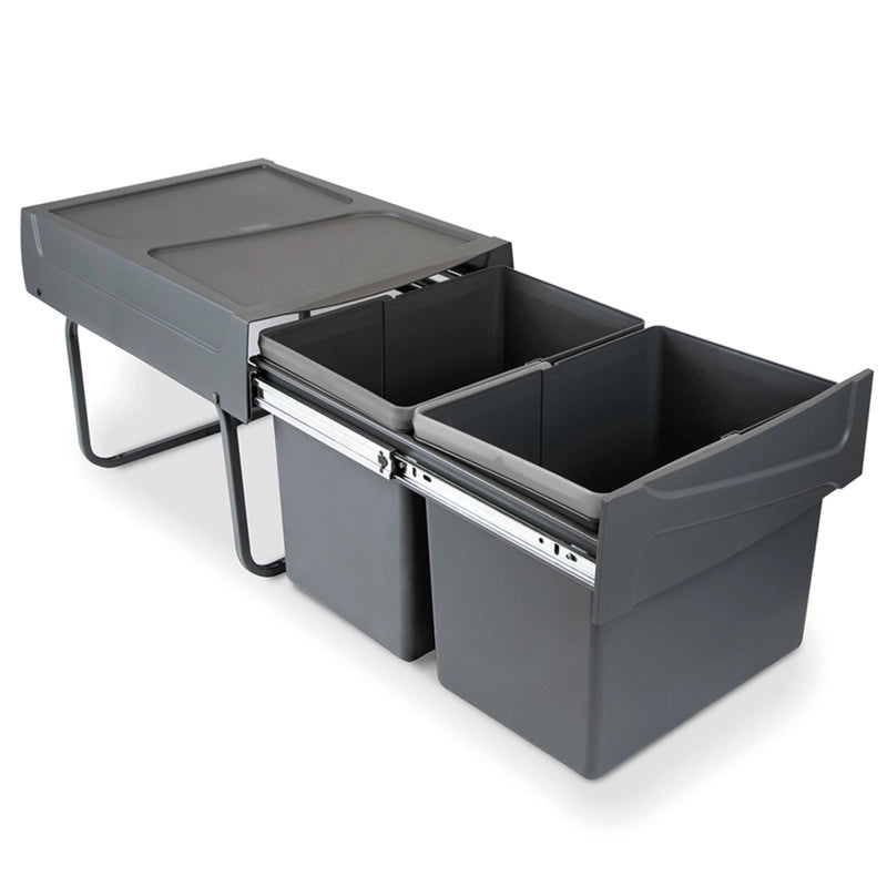 Kit di contenitori per la raccolta differenziata per cassetti da cucina Recycle Altezza Recycle 266 mm, 1x15 lt, 2x7 l..