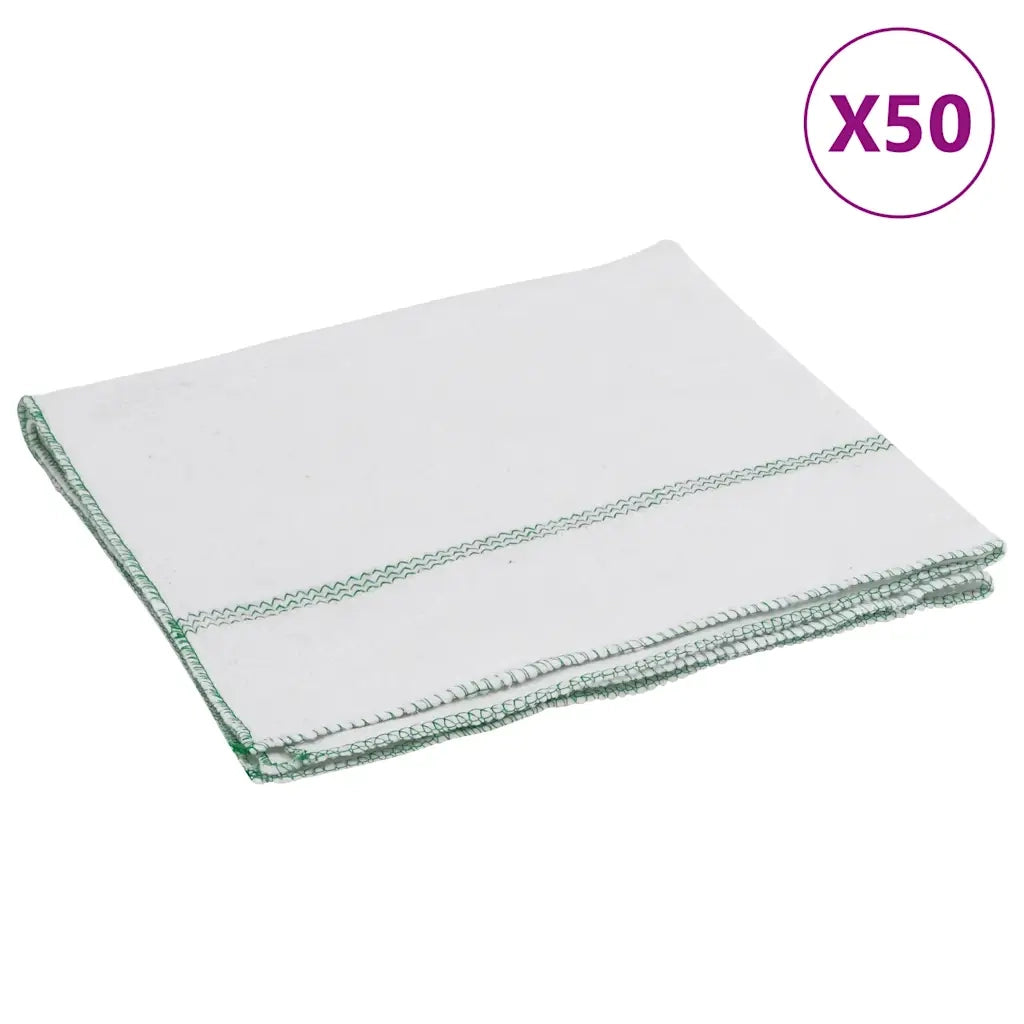 Panni per la Pulizia 50pz Righe Bianche e Verdi 50x60 cm 4014092