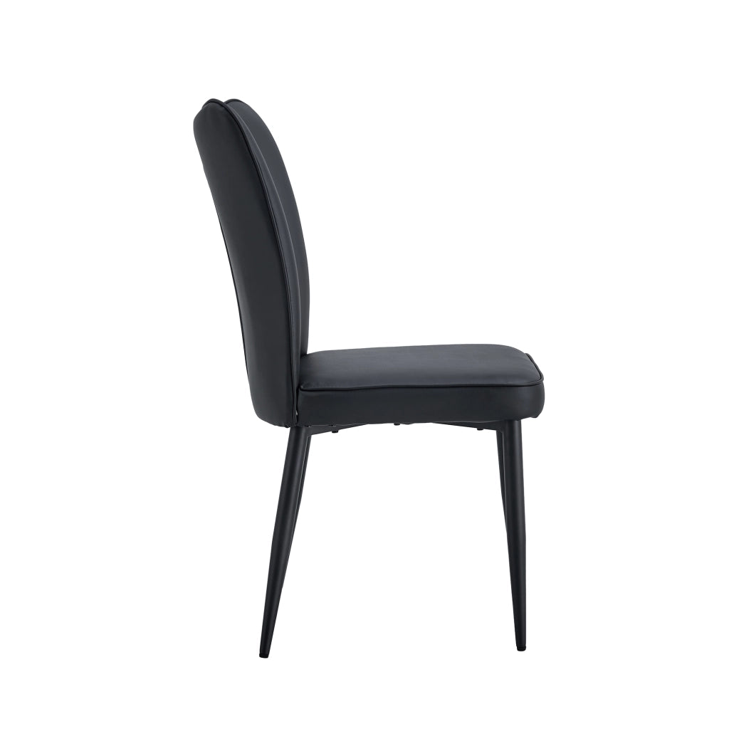 Tavolino Rotondo con 2 Sedie ¨C MINIMAL ¨C MDF, Piano ?60 cm, Gambe Nere