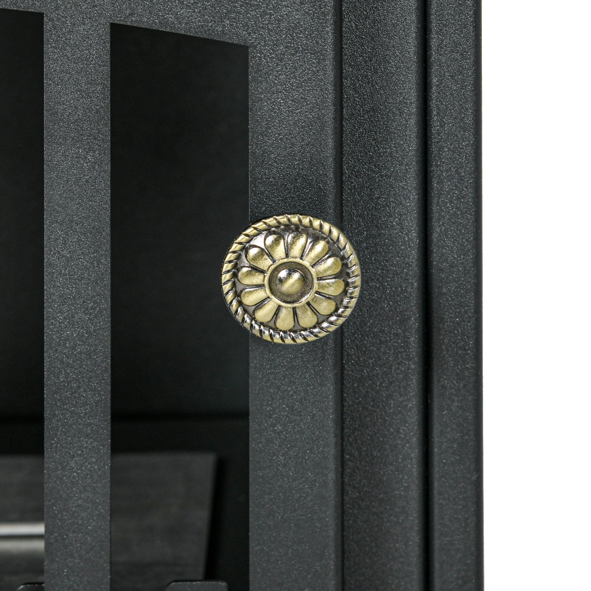 Camino a Bioetanolo da Pavimento Stile Classico 45x28x54 cm Bruciatore da 1,2L in Acciaio Nero