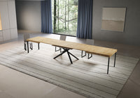 Tavolo Allungabile 200-460x90x77 cm Niket Quercia Natura Gambe Antracite