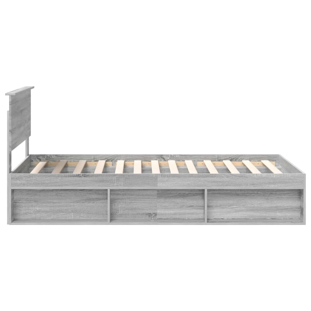 Letto singolo | Letto per adulti | Struttura del letto Grigio Sonoma 100 x 200 cm Pino massello