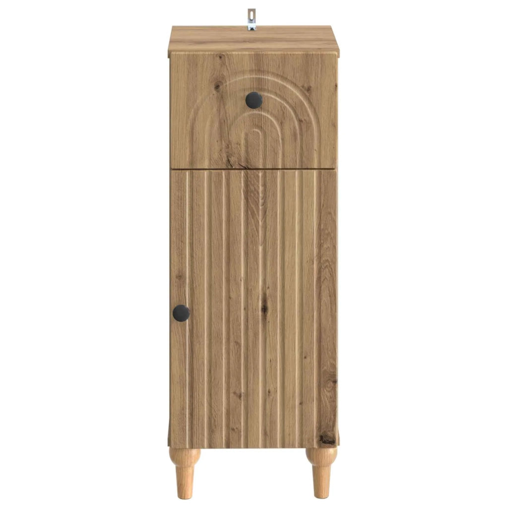 Mobiletto da Bagno ALKMAAR Rovere Artigianale 30 x 31 x 80 cm 896174