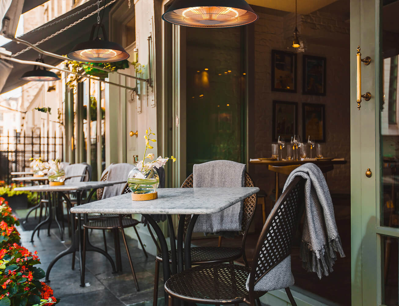 Stufa Elettrica ad Infrarossi Ø42,5 cm a Sospensione da Soffitto 1500W Nera