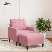 Poltrona con Poggiapiedi Rosa 60 cm Velluto 3278260