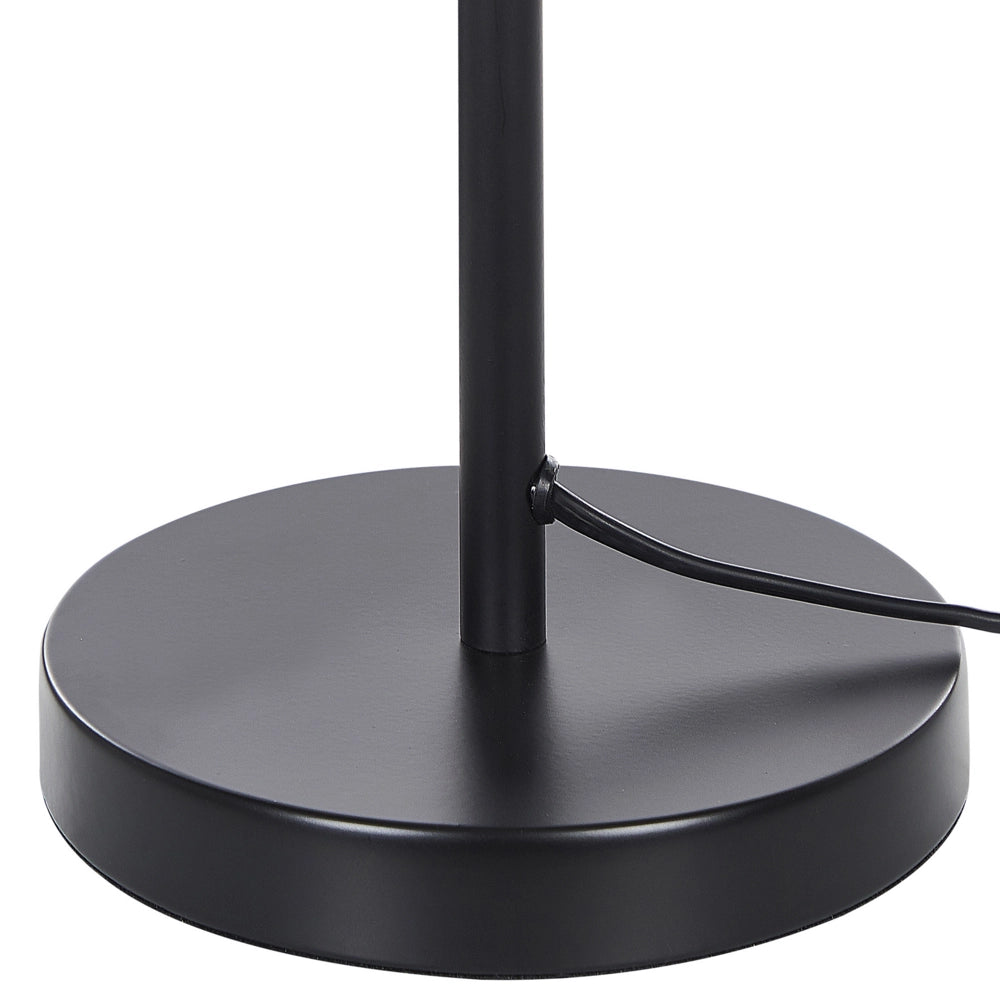Lampada da Tavolo Comodino dorato con Base Rotonda in Metallo Nero Cupola Paralume Lampada da Lettura Glam
