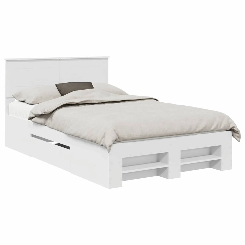 Struttura del letto-Giroletto-Rete del Letto Bianco 137 x 203 cm Legno multistrato 894827