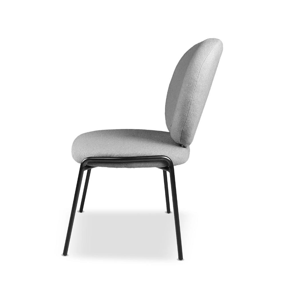 Set 2 Sedie da pranzo tessuto teddy grigio Sirio 53x39x94h