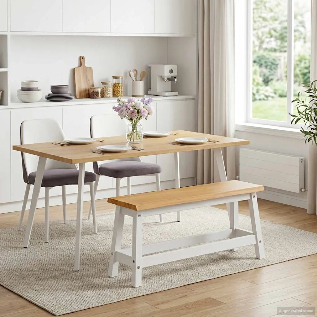 VidaXL Panchina da pranzo EKAI Bianco 91,5 x 29 x 45,5 cm 42037010