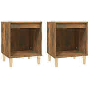 Set di 2 Comodini | Armadio da Notte | Mobiletto da notte Rovere Fumo 40x35x50 cm