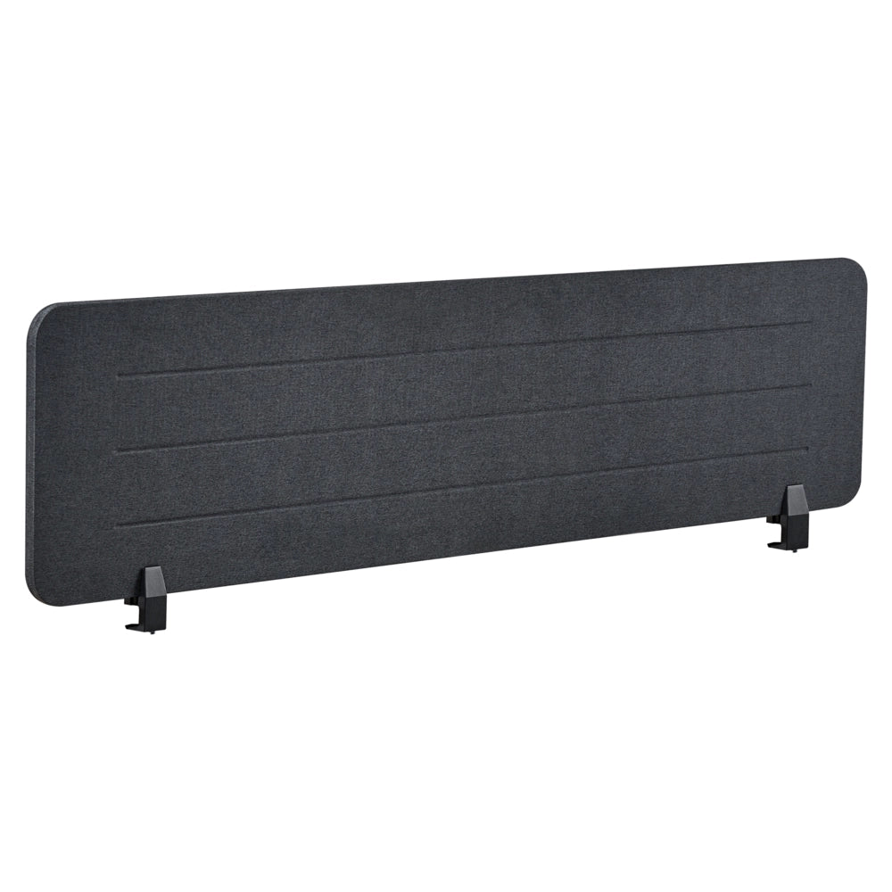 Pannello divisorio Grigio Scuro Copertura in tessuto 160 x 40 cm Schermo acustico Morsetti di montaggio modulari Casa Ufficio
