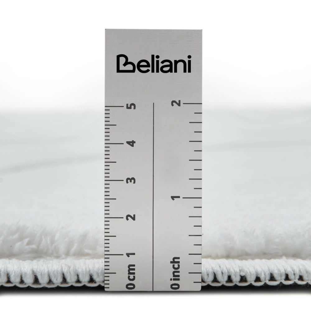 Tappeto da salotto jacquard 160 cm a pelo corto bianco sporco Stile Moderno