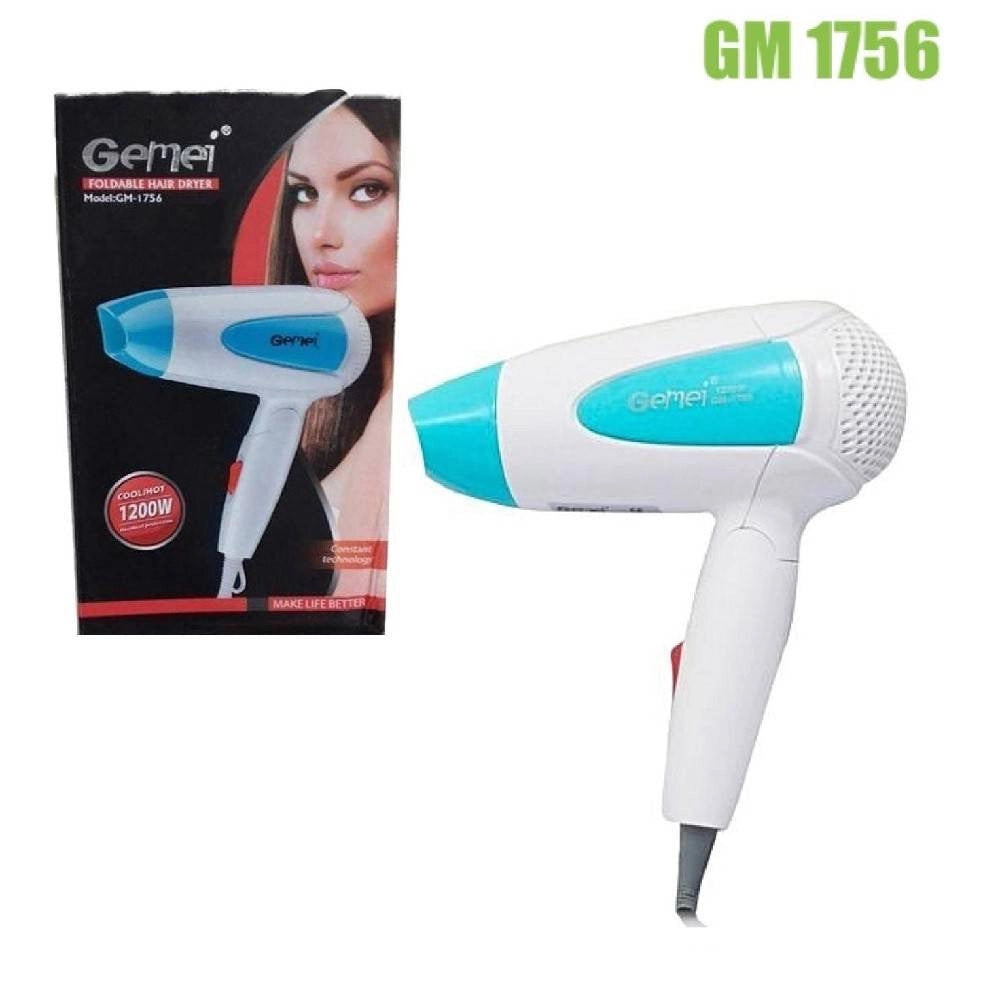 Trade Shop - Asciugacapelli 1200 Watt Manico Pieghevole Vento Freddo/caldo 2 Velocita' Gm1756 -