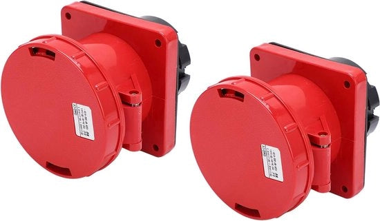 Blocco di chiusura incastrabile - Contatti di potenza industriali a 3 poli - 2 pezzi - 125A - 3 poli - IP67 - Impermeabile - Resistente - Qualità industriale - 380-415V (3P+N+E 5 pin)
