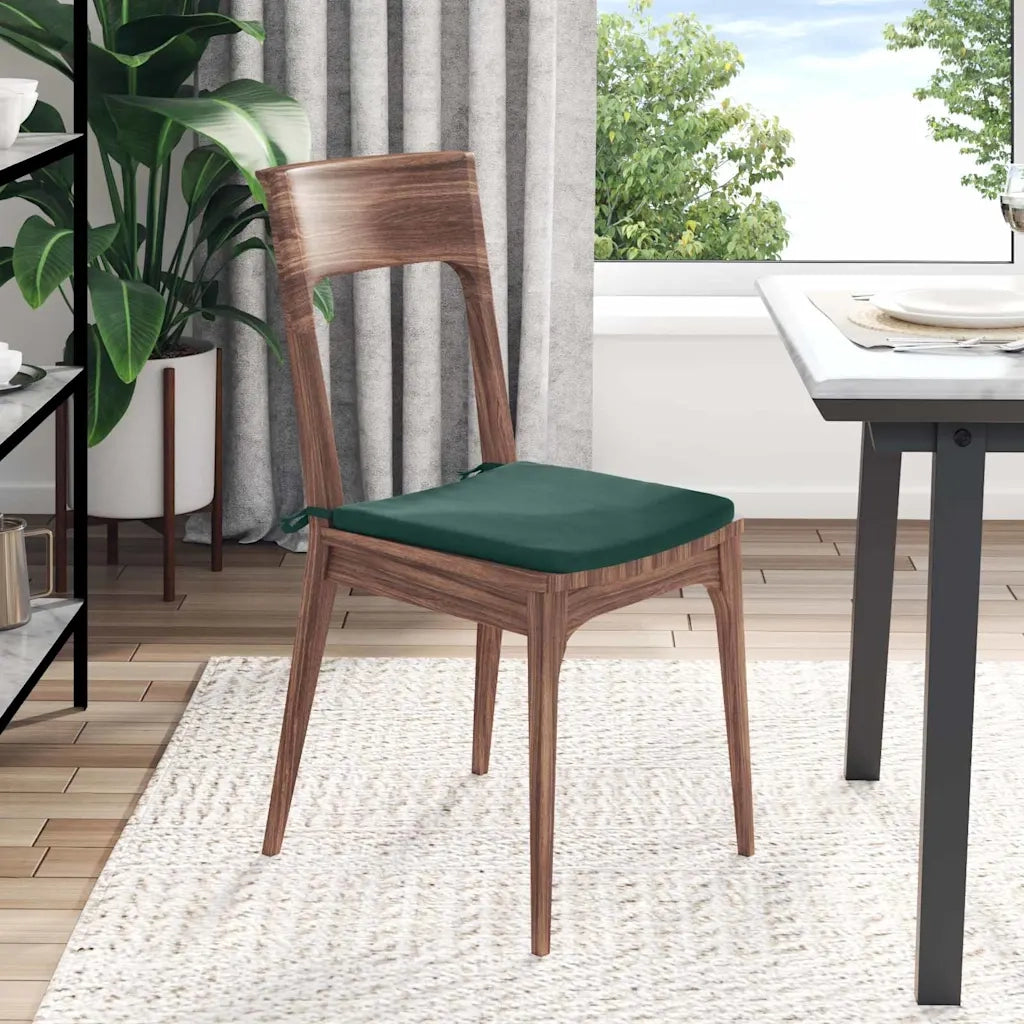 Cuscini per Seduta 4 pcs Verde Scuro 40 x 40 x 3 cm Velluto 42015208