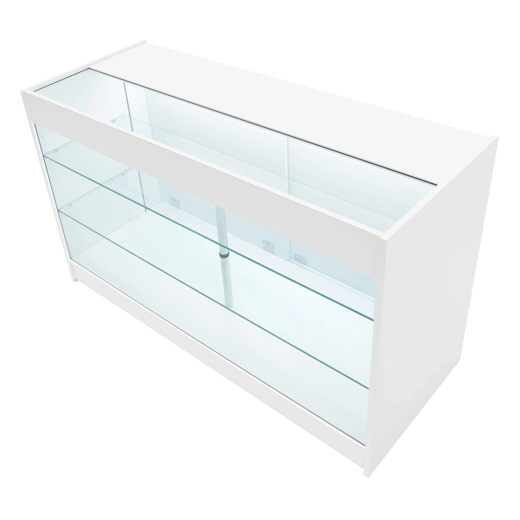 Set Bancone Bianco Apollo LED K1500 LM60 con Vetrina Espositiva 3 Ripiani