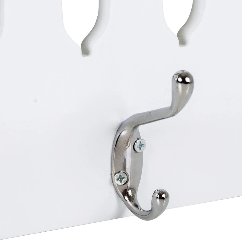 Appendiabiti in legno e metallo bianco 50x25h cm