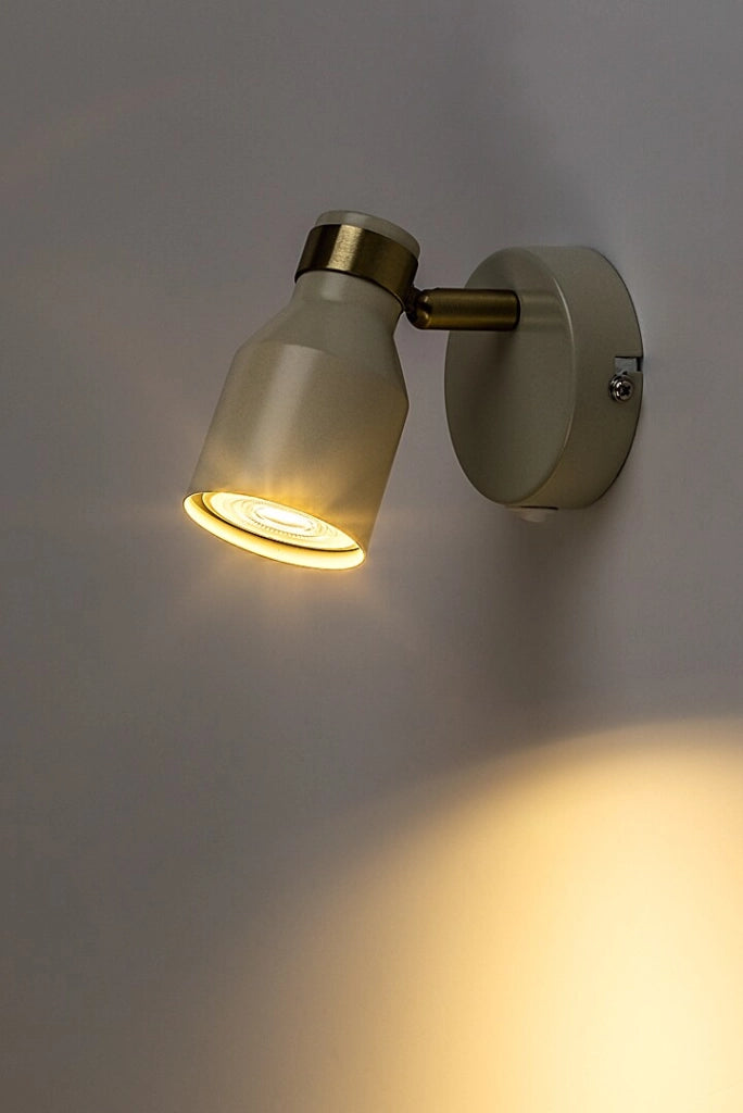 Applique Nezori 1xGU10 bianco avorio oro metallo Rabalux