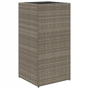 Fioriera | Cassetta per fiori | Vaso da Giardino Grigia 40x40x80 cm in Polyrattan