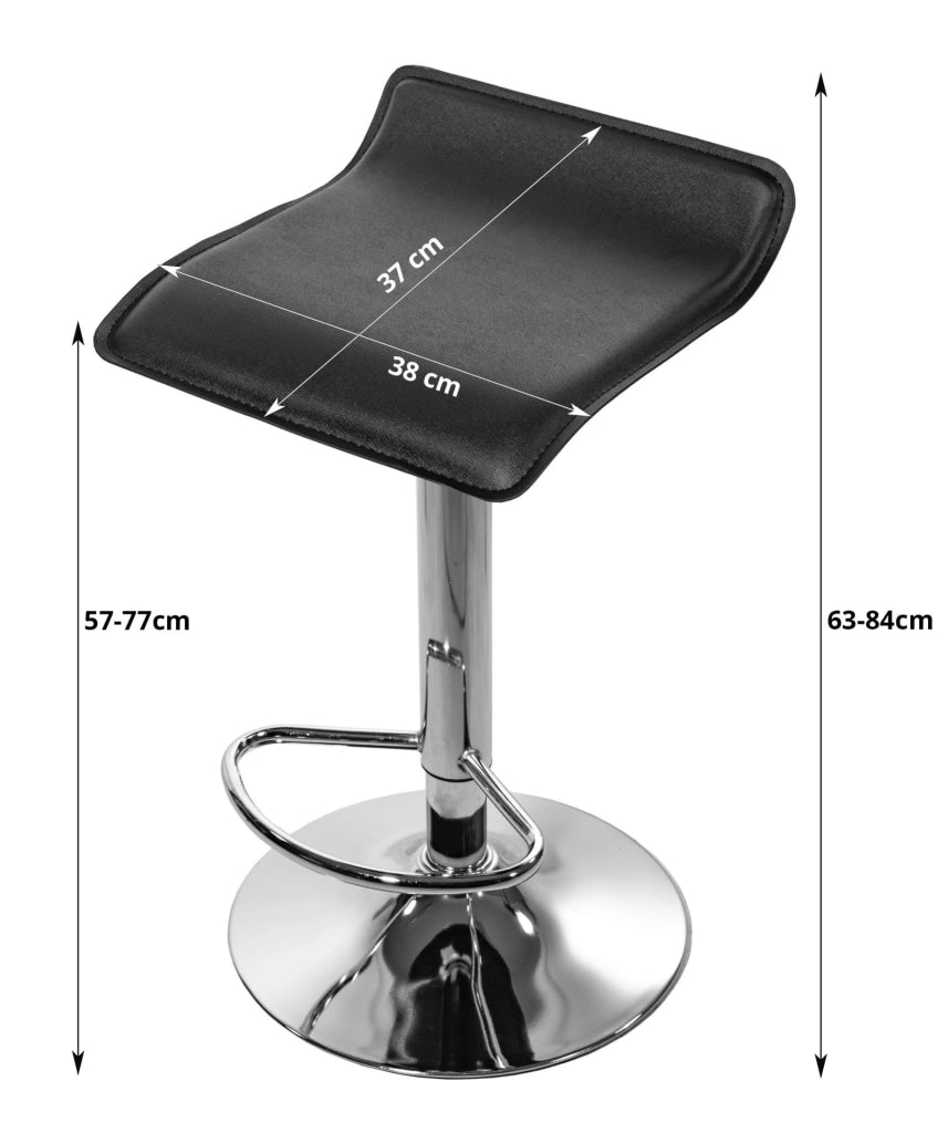 Sgabello girevole VALORA FORT - Ecopelle nera / Base cromata x 2