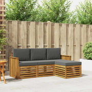 Set di divani da esterno con cuscino 4 pcs Naturale e Antracite