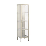 Vetrina in acciaio e vetro temperato con 1 anta, 160cm, beige