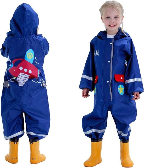 Reggisuo impermeabile e respirante per bambini - Poncho e impermeabile leggero per bambini con dettagli riflettenti e disegno pieghevole