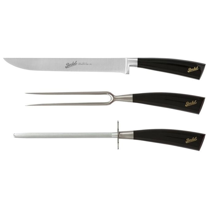 Berkel KEP3RS00SRBGB Elegance Set per Arrosto 3 Pezzi Lama Acciaio Inox 1.4116 59 HRC colore Nero