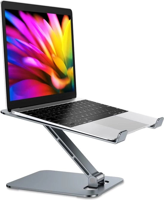 Supporto laptop - ergonomico pieghevole - altezza regolabile - ventilato - compatibile con MacBook Air - tablet da 10-16 pollici - grigio