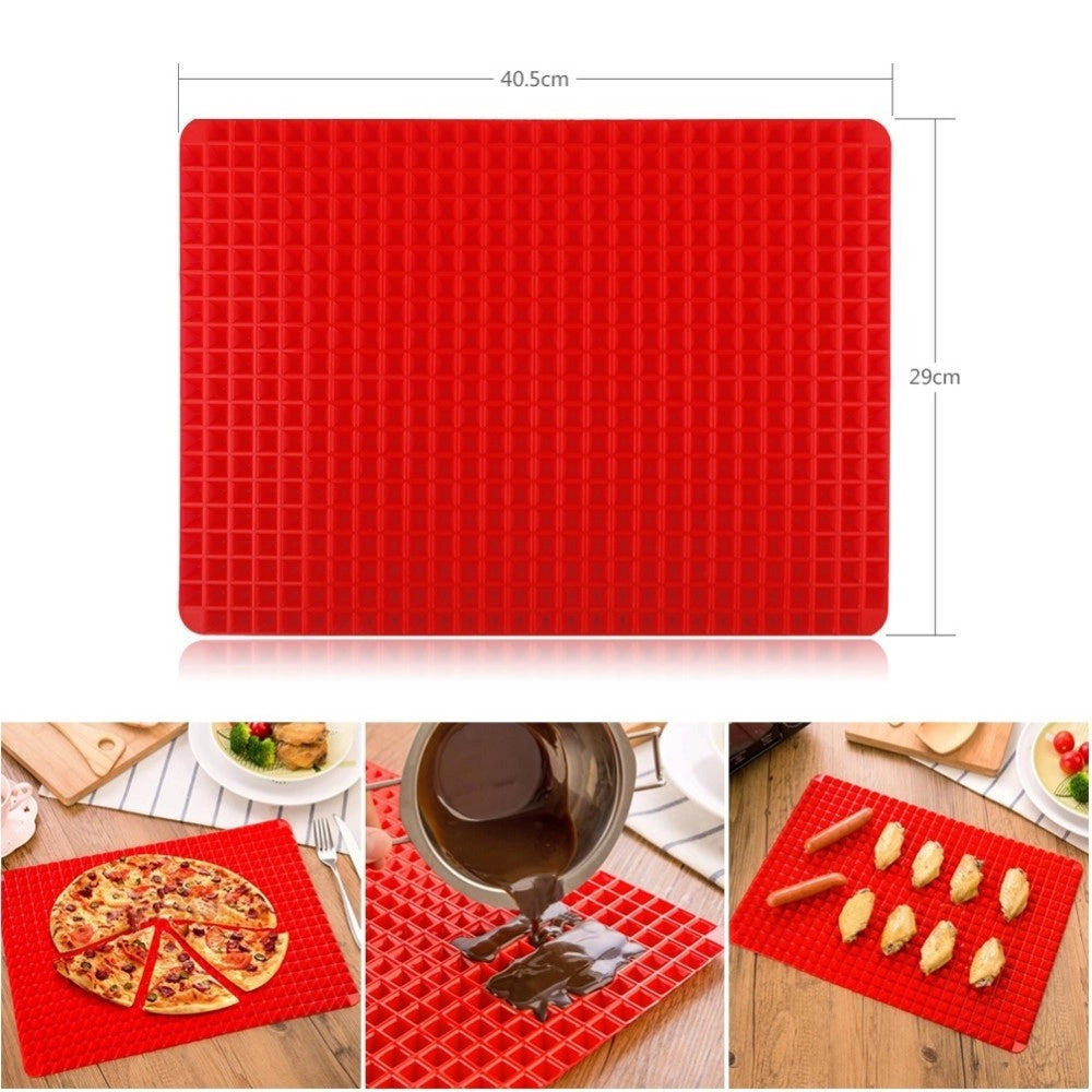Trade Shop - Pyramid Pan Tappeto In Silicone Forno Microonde Antiaderente Teglia Scola Grassi -