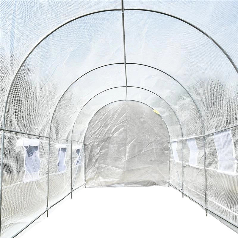 SERRA TUNNEL CON STRUTTURA IN ACCIAIO ZINCATO E TELO IN POLIETILENE 6 FINESTRE