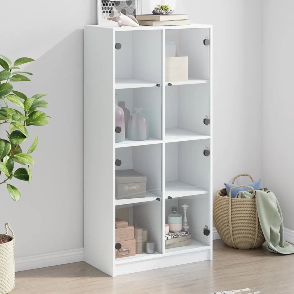 Credenza con Ante Bianca 68x37x142 cm Legno Multistrato 322567