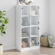 Credenza con Ante Bianca 68x37x142 cm Legno Multistrato 322567