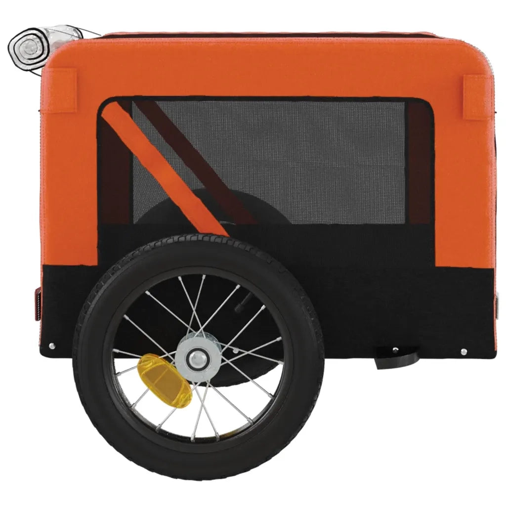 Rimorchio da Bici per Animali Arancione e Nero Oxford e Ferro 93907