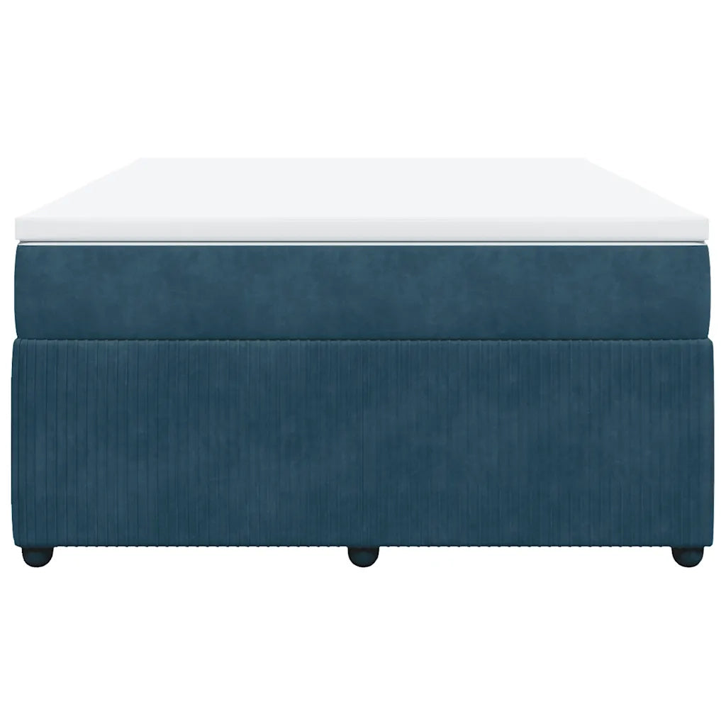Giroletto a Molle con Materasso Blu Scuro 140x200 cm in Velluto 3285648