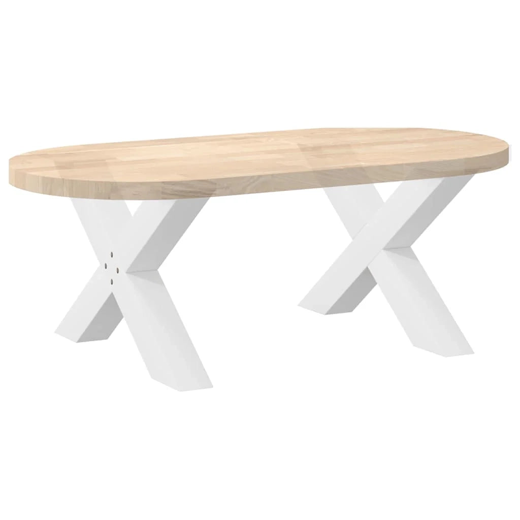 Set di 2 gambe regolabili per tavolino da caffè a forma di X 70 x 42 x 43 cm acciaio bianco 02_0057237