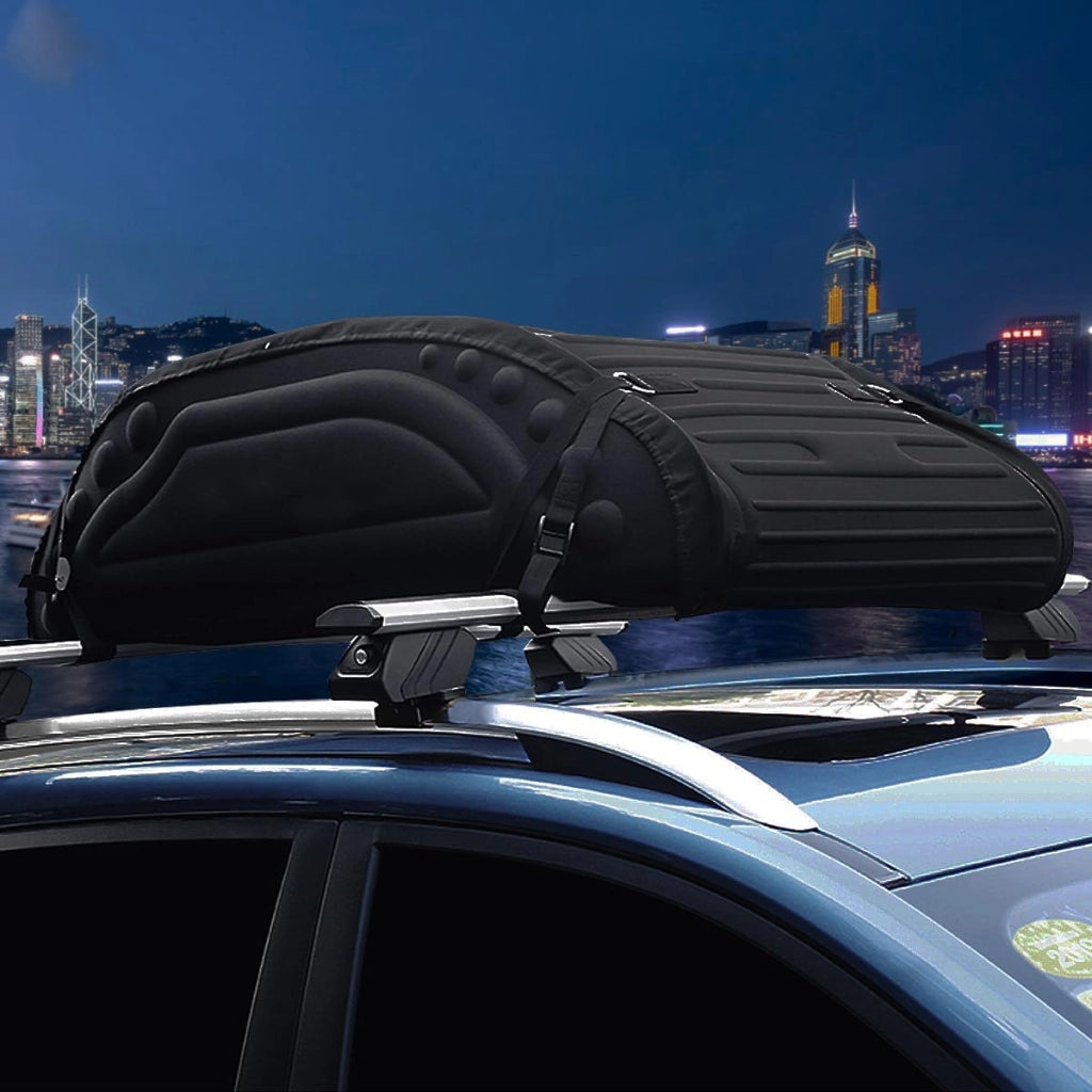 Box Tetto Auto 400L, 113,5 X 63,5 X 36,5 CM, Portapacchi Auto Tetto Impermeabile con Cinghie di Trasporto & Borsa di Trasporto, per Auto, Furgoni, SUV (Nero)