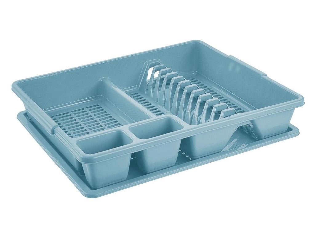 Scolapiatti da Lavello con Vassoio Grande Blu Delfin 47 x 38 x 8,5 cm
