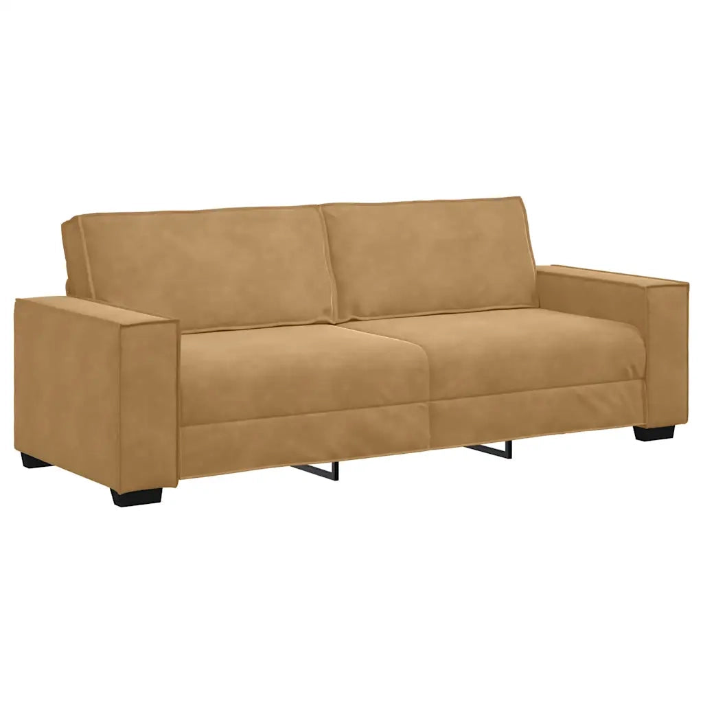 Set di Divani 3 pz con Cuscini Marrone in Velluto 3324625