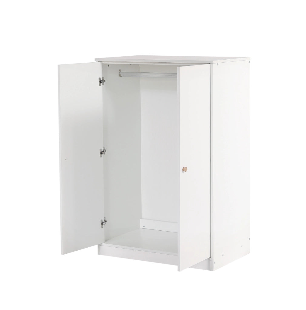 Armadio ULEVR 80x50x120 cm a 2 ante con barra appendiabiti, MDF bianco
