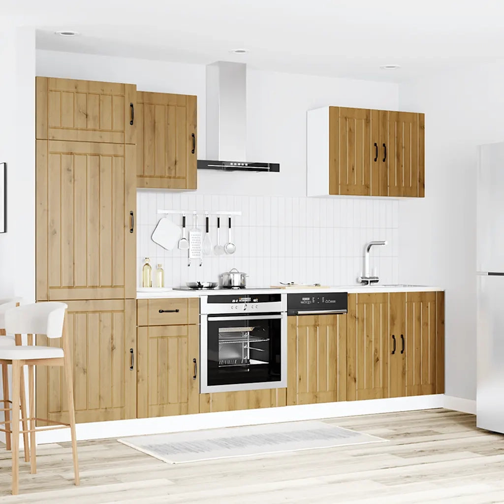 Set Mobili da Cucina 7 pz Lucca Rovere Artigianale Truciolato 3314780