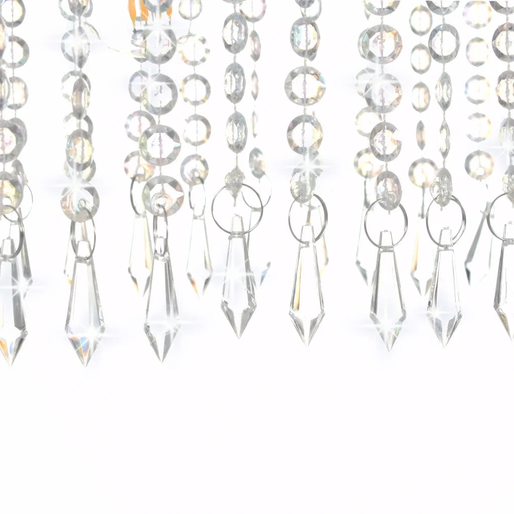 Lampadario con Perle di Cristallo Argento 104 cm E14 CFW9016245
