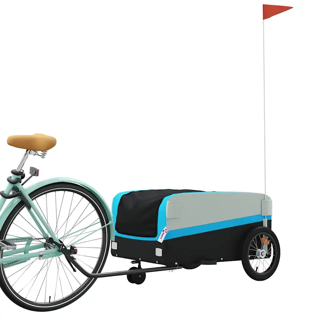 Rimorchio da Bici Nero e Blu 45 kg in Ferro CFW9588767