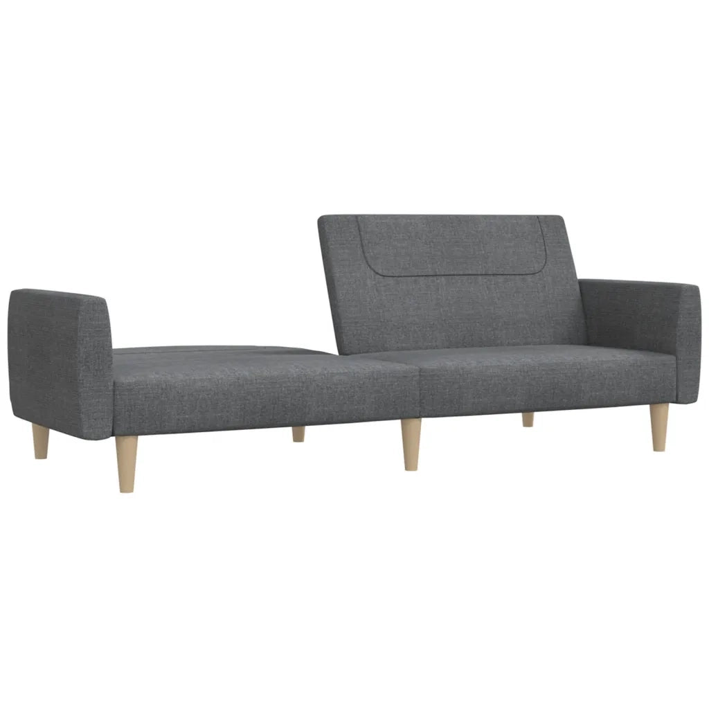 Divano Letto a 2 Posti Grigio Chiaro in Tessuto 375784